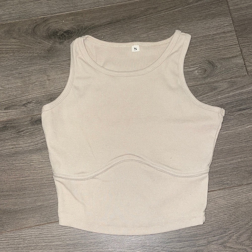 Ribbed cropped tank top